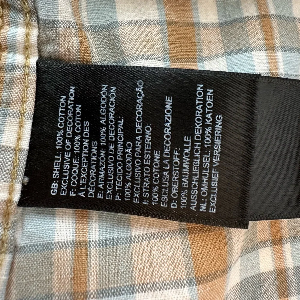 The North Face Button Up Shirt‎ Mens Size XXL Brown/blue Plaid Short Sleeve